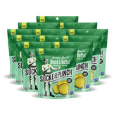 SuckerPunch Snappy Sweet bread-n-butter dill pickles chip-cut front view, ideal on-the-go snack