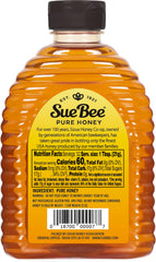 Sue Bee Pure Premium Honey jar closeup reveals clarity and depth
