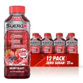 SueroX Berry Blast bottle for zero-calorie hydration on the go.