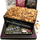 SUGAR PLUM gift tin with liquor-infused peanuts, ideal for gifting.