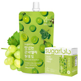 Sugarlolo Konjac Green Grape Jelly Snack close-up showing chewy, vegan, zero-sugar bites