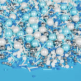 Sugarzy blue and silver edible sprinkles for cake decoration and festive color