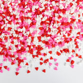 Sugarzy red heart sprinkles on cupcakes for festive color
