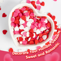Sugarzy heart sprinkles for ice cream toppings create eye-catching dessert garnishes.
