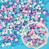 Sugarzy Mermaid Sprinkles pearls bottle adds shimmering ocean sparkle to desserts.