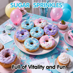 Sugarzy Mermaid Sprinkles stars bottle enhances cake toppers with color.