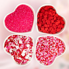 Sugarzy white heart nonpareils create delicate dessert accents.