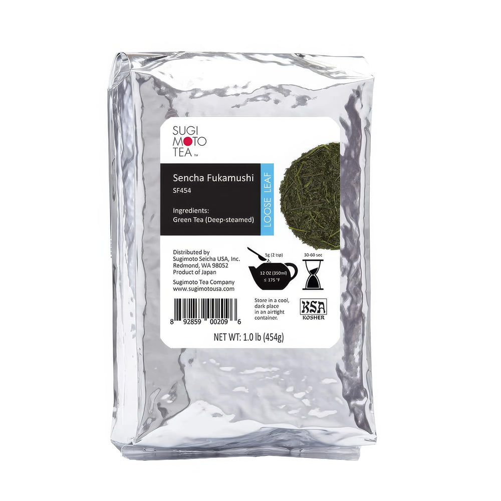 SUGIMOTO TEA Sencha Fukamushi pack for bulk freshness and convenience.