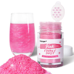 Sujoygar Pink Edible Glitter bottle close-up for drinks and desserts
