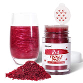 Sujoygar Ruby Red edible glitter for drinks adds shimmering color to cocktails