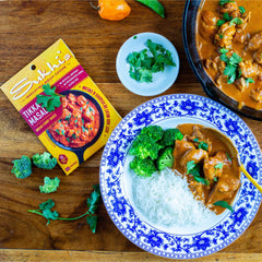 Sukhi's spice blend and herbs highlighting authentic Indian flavors.
