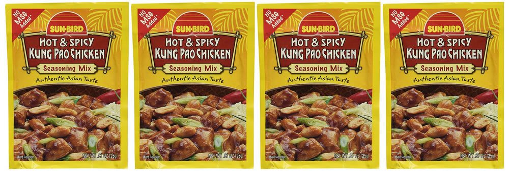 Sun-Bird Kung Pao seasoning pack, front view, quick weeknight dinner ready