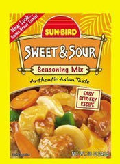 Sunbird Sweet and Sour Seasoning Mix 4-pack bottle for quick, flavorful meals.