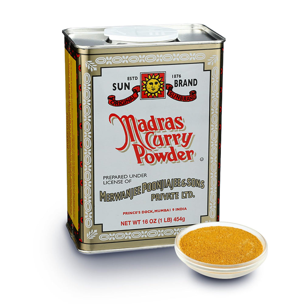 Sun Brand Madras Curry Powder packaging ready for quick, flavorful meals.