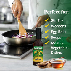 Sun Luck sesame oil adds depth to dumpling dipping sauces and stir-fries.