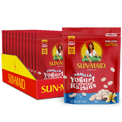 Sun-Maid Vanilla Yogurt Covered Raisins pack shot for on-the-go snacking