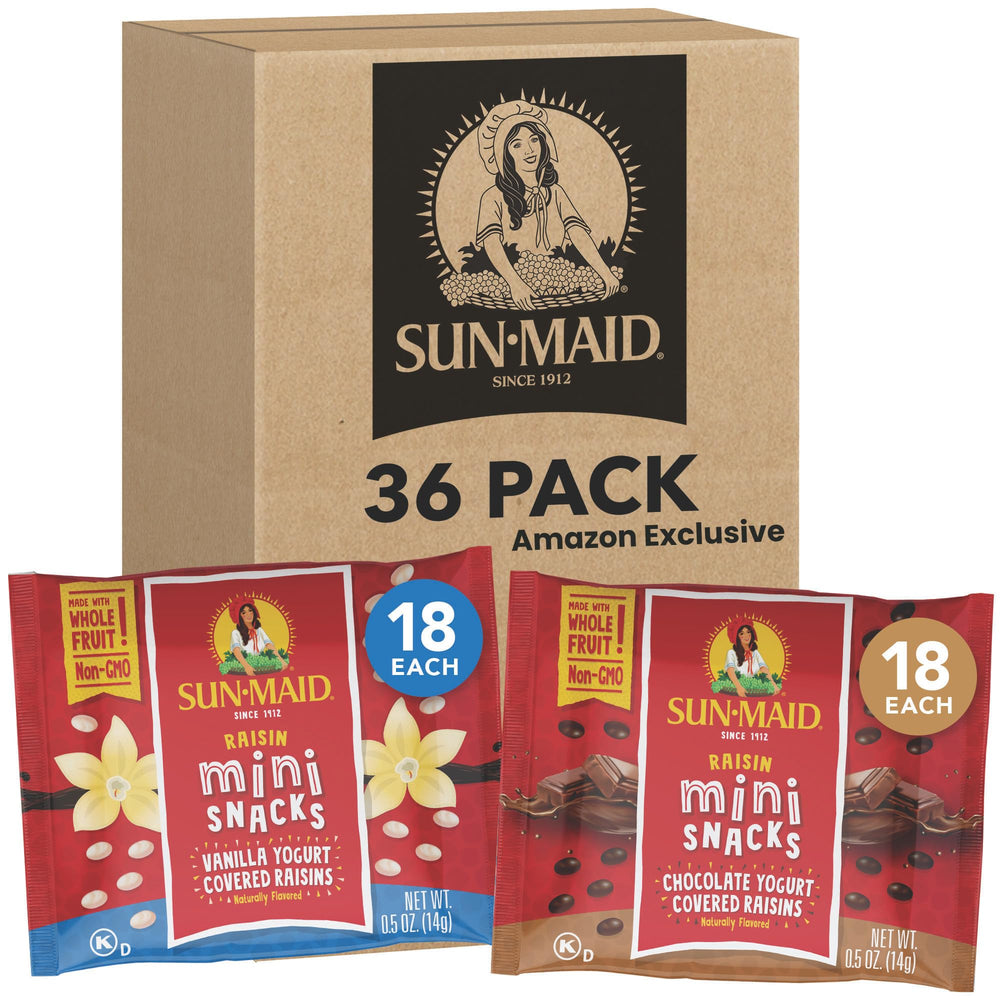 Sun-Maid Vanilla Yogurt Raisins mini bag, convenient on-the-go snack.