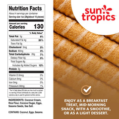 An individual Sun Tropics CocoRolls Original roll is being unwrapped.