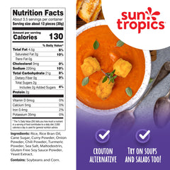 Sun Tropics Mochi Snack Bites Golden Curry close-up texture shows crispy rice bites