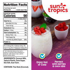 Closeup of Sun Tropics Tapioca Pudding Original showing creamy coconut texture and soft pearls.