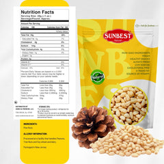 SUNBEST NATURAL shelled pine nuts close-up, showcasing delicate texture for cooking.