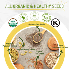 Sunbest seed mix sprinkled over a salad, adding crunch and nutrients