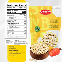 Sunbest Natural unsalted unroasted cashews ideal for vegan cooking