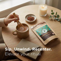 Ceremonial cacao prepared during meditation for calm focus