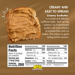 SunButter jar open on toast, showcasing smooth roasted flavor.