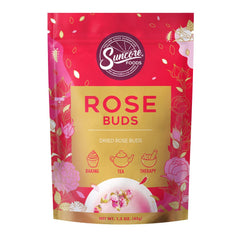 Suncore Foods dried rose buds bloom loose buds for fragrant, caffeine-free infusions.