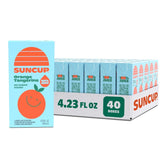 SunCup orange-tangerine juice box with straw for no-added-sugar, kid-friendly lunches.