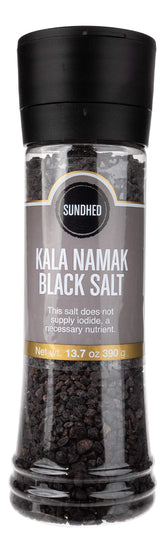 Sundhed Kala Namak grinder pack ready for fresh, smoky flavor in daily cooking.