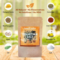 Suneli Valley Svanetian Salt sprinkled on dish to finish flavor.