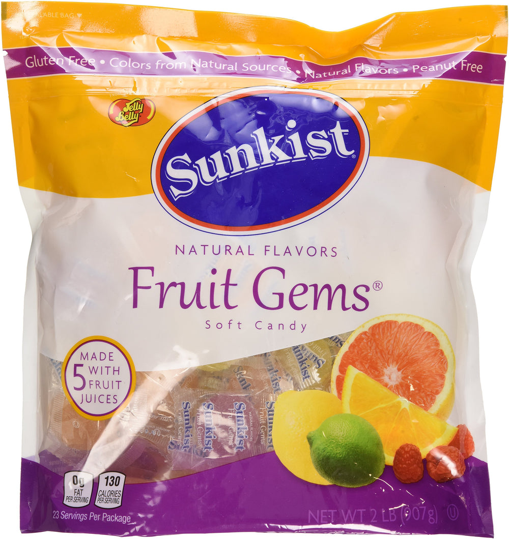 Sunkist Fruit Gems 32oz pouch ready for on-the-go snacking