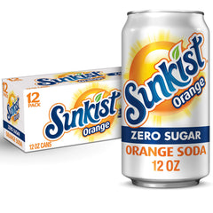 Sunkist Zero Sugar orange soda can front highlighting bold flavor