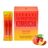 SUNMANC Peach Kombucha sticks packaging for quick flavor on the go