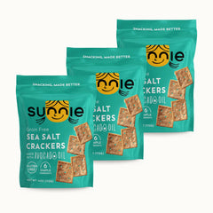 Sunnie gluten free crackers sea salt close-up ready for snacking