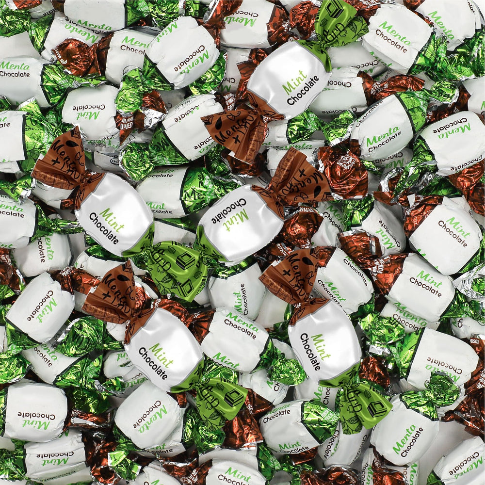 Sunny Island Arcor Chocolate Filled Mints bag view, bulk candy for gatherings.