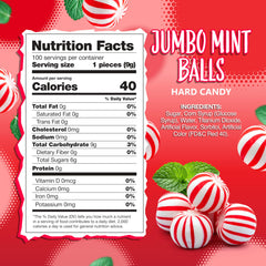 Sunny Island Jumbo Mint Balls close-up highlighting crisp peppermint flavor