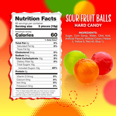 Sunny Island Sour Balls assorted fruit flavors in glossy, colorful pieces.