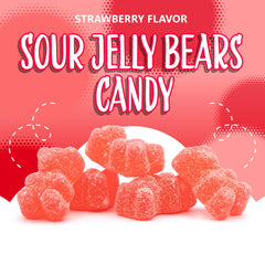 Display-ready pink gummies topping desserts like cakes and ice cream