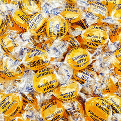 Sunny Island sugar-free butterscotch hard candy bag shows convenient 1 lb packaging.