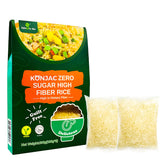 Sunnyside Konnyaku Rice pack front highlights its low-carb vegan appeal