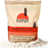 Sunrise Flour Mill heritage white flour bag for fresh, wholesome baking