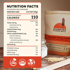 Sunrise Flour Mill unbleached all-purpose flour bowl for artisan bread