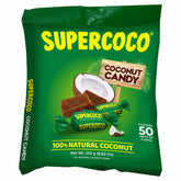 Supercoco Turron 50-count bag show shareable packaging and coconut flavor