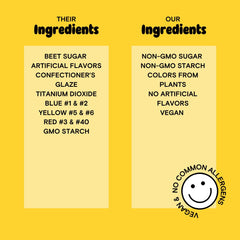 Supernatural Rainbow Nonpareils ingredients close-up with non-GMO sugar