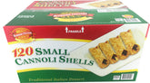 Supremo Italiano 120 small cannoli shells, boxed and ready for quick dessert assembly.