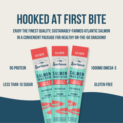 Surfsnax sustainably farmed salmon—clean ingredients for mindful snacking.