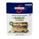 Swanson garlic and herbs white chunk chicken pouch ready to eat for quick meals